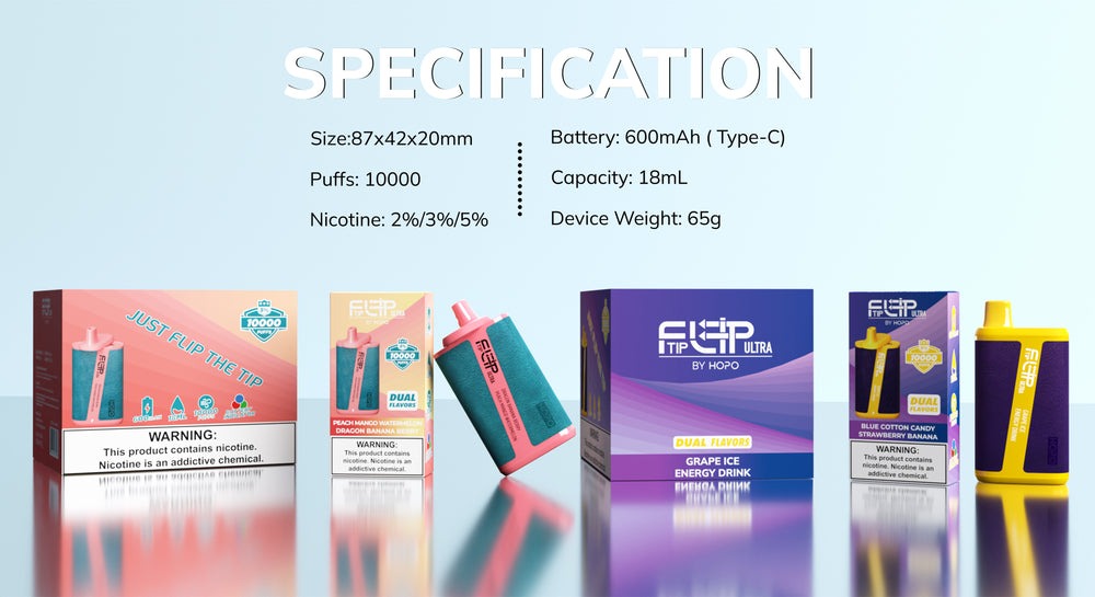 $5 vape/vaporizer HOPO FLIPTIP Ultra high puffs Disposable 18 types