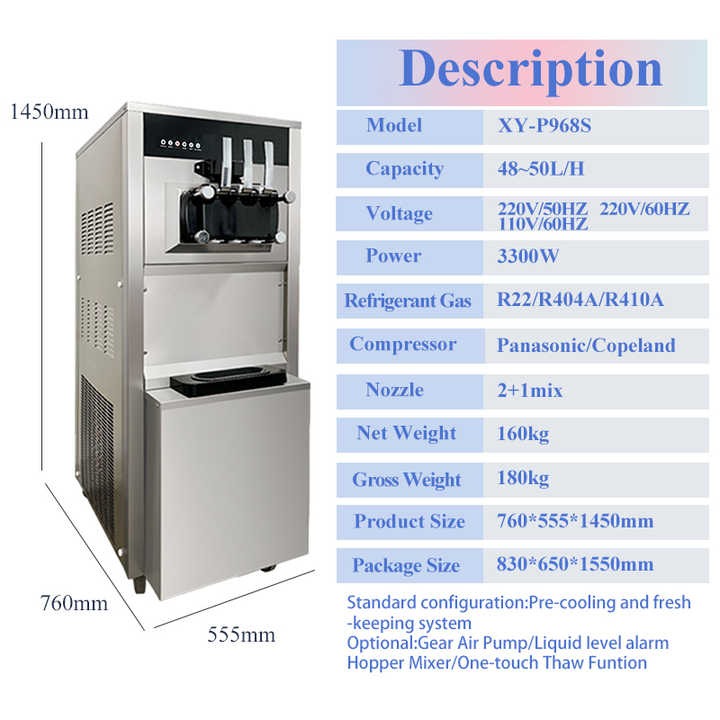 Ice cream machine countertop 30L/H Apollo Trading