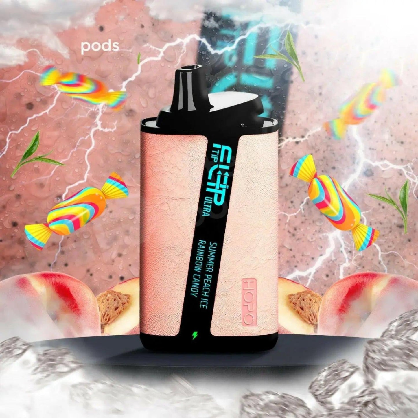 $5 vape/vaporizer HOPO FLIPTIP Ultra high puffs Disposable 18 types
